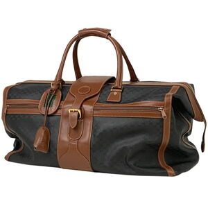 Gucci Boston Bag Canvas Black Brown
